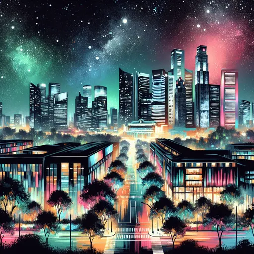 Illustration of Volgograd at night
