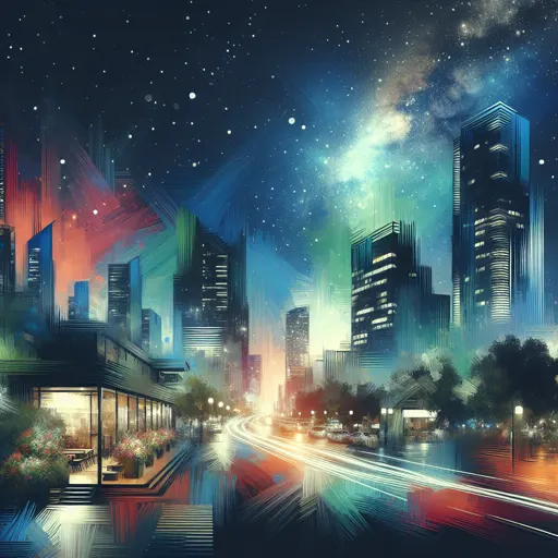 Illustration of Waterford at night
