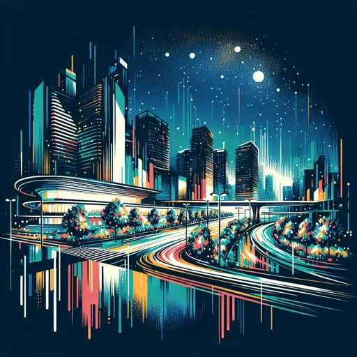 Illustration of Waterloo at night