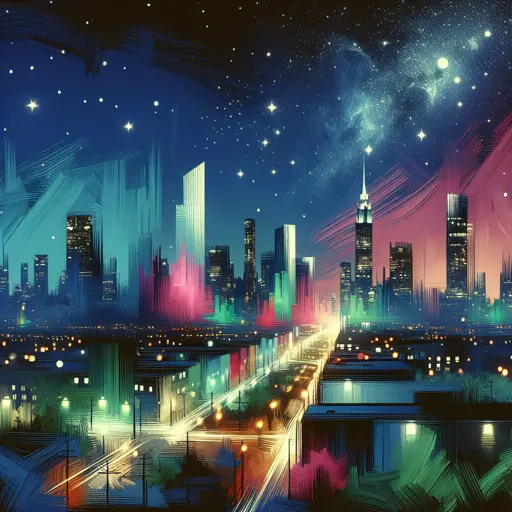 Illustration of Wellington at night