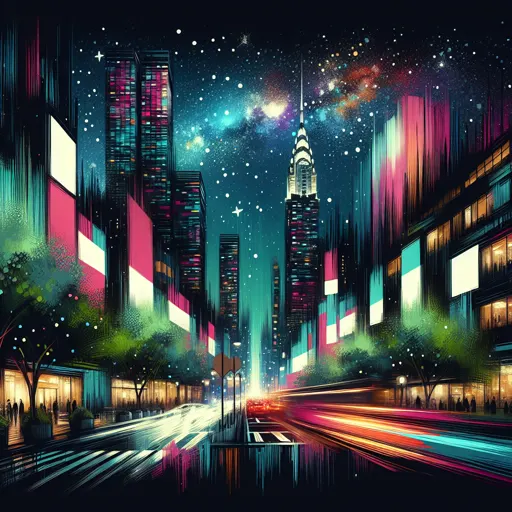 Illustration of Wesseling at night