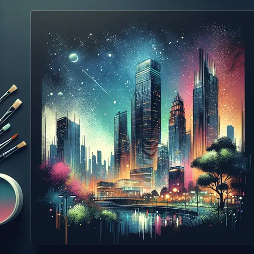 Illustration of Westport at night