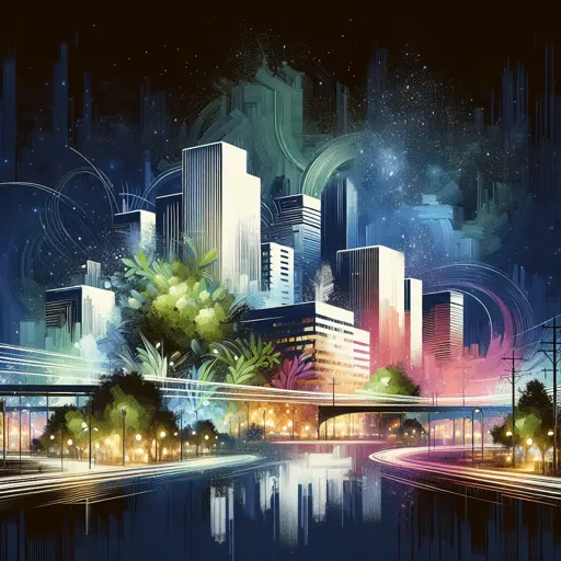 Illustration of Wichita at night
