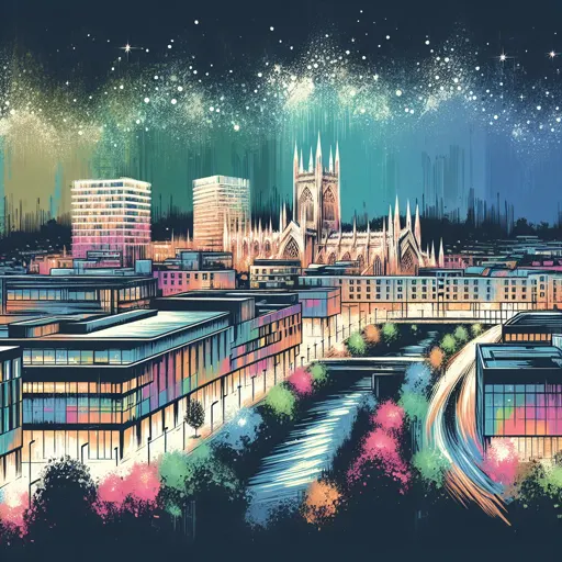 Illustration of Winchester at night