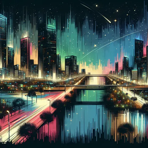Illustration of Winston-Salem at night
