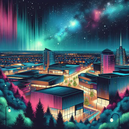 Illustration of Wokingham at night