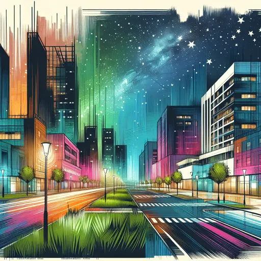 Illustration of Yaounde at night