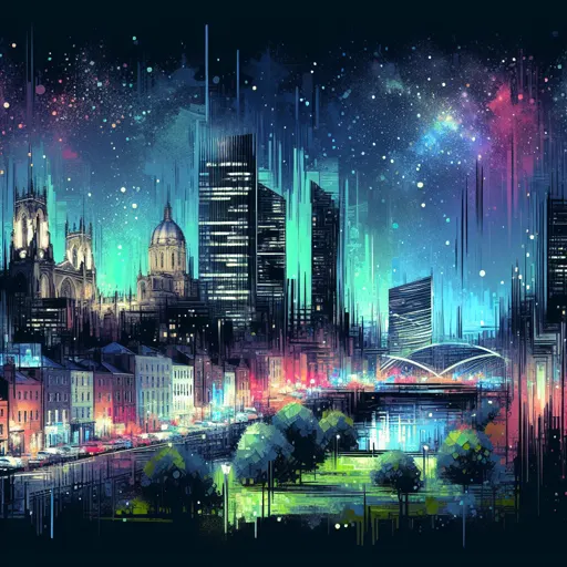 Illustration of York at night