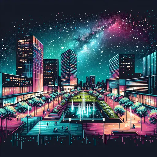 Illustration of Yverdon-les-Bains at night