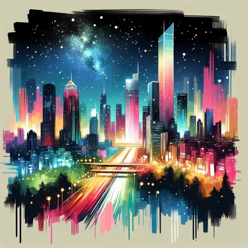 Illustration of Zhuhai at night